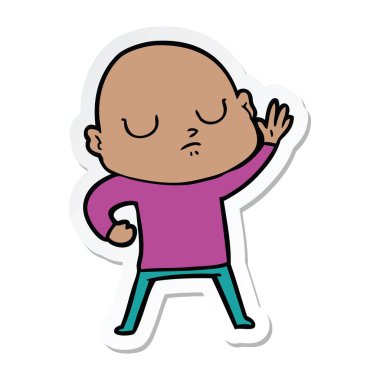 etiket bir karikatür kel adam