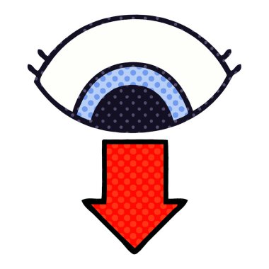 çizgi roman tarzı çizgi film göz aşağı dönük