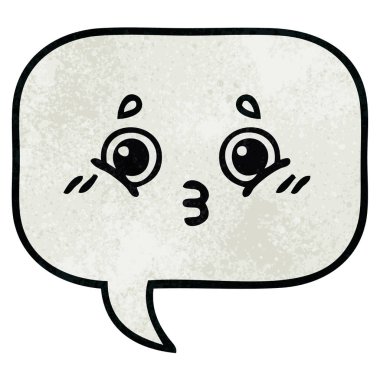 Retro grunge doku karikatür konuşma balonu