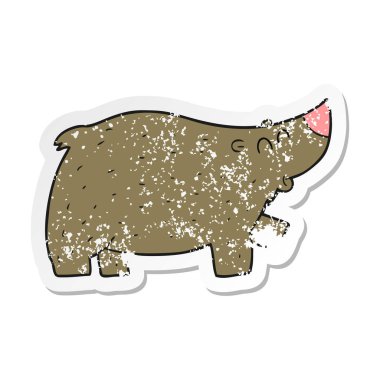 bir çizgi film ayının Retro sıkıntılı etiket