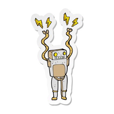bir karikatür komik robot Sticker