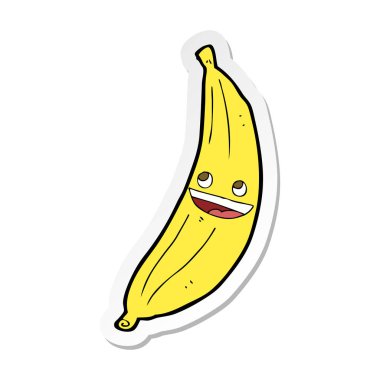 karikatür mutlu Muz Sticker