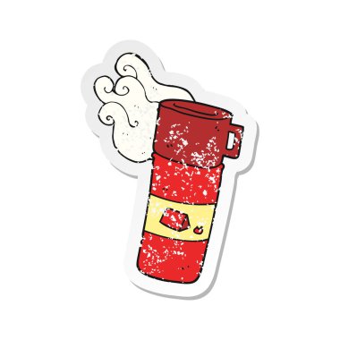 bir çizgi film kamp şişesi Retro sıkıntılı etiket