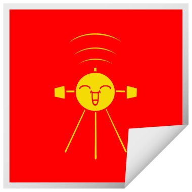 etiket karikatür bir uydu peeling Meydanı