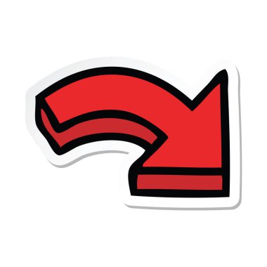 etiket bir sevimli çizgi işaret eden ok