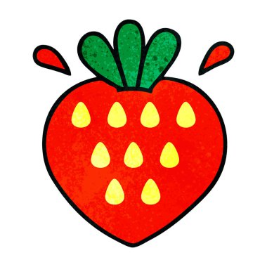 Retro grunge doku çizgi film çilek