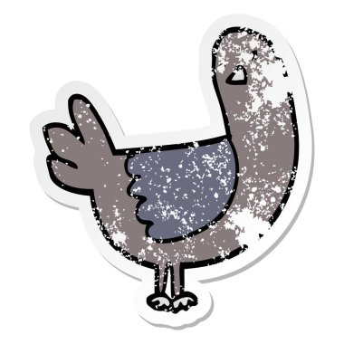 bir çizgi film güvercin sıkıntılı etiket