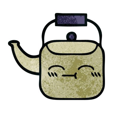 Retro grunge doku çizgi film su ısıtıcısı