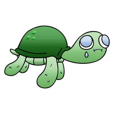 ilginç degrade gölgeli karikatür kaplumbağa