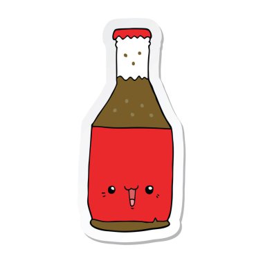 bir çizgi film bira şişe etiket