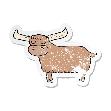 çizgi film boğa sıkıntılı etiket