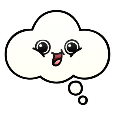 kabarcık düşündüm degrade gölgeli çizgi film