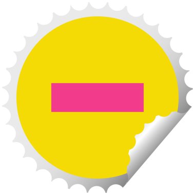 dairesel peeling etiket karikatür eksi simgesi