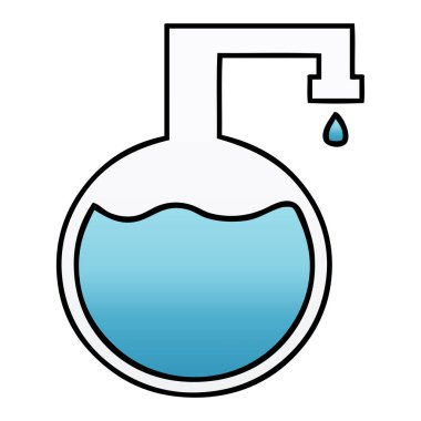 Degrade gölgeli karikatür bilimsel deney