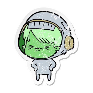 h ile kızgın çizgi film alan kızın sıkıntılı etiket eller