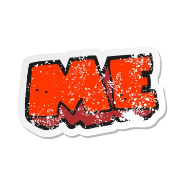 Bana sembol bir karikatür Retro sıkıntılı etiket