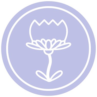 Lotus çiçeği dairesel simgesi