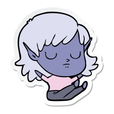 bir çizgi film elf Girl etiketi