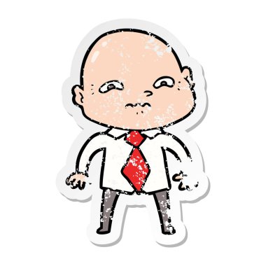 bir çizgi film gergin adam sıkıntılı etiket