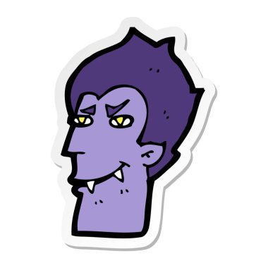 etiket bir karikatür vampir yüz