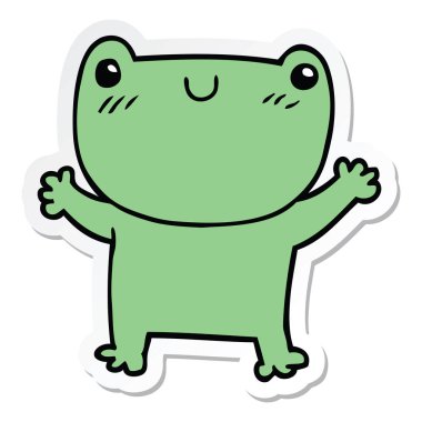 etiket bir karikatür kurbağa