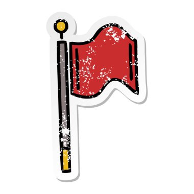 sevimli çizgi kırmızı bayrak sıkıntılı etiket