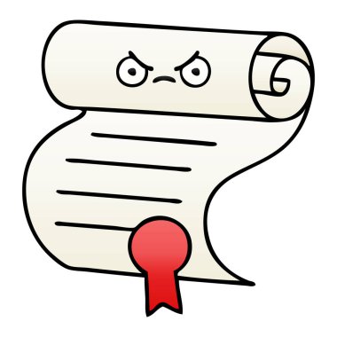 bir sözleşmenin degrade gölgeli çizgi film