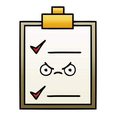 Degrade gölgeli karikatür bir kontrol listesi