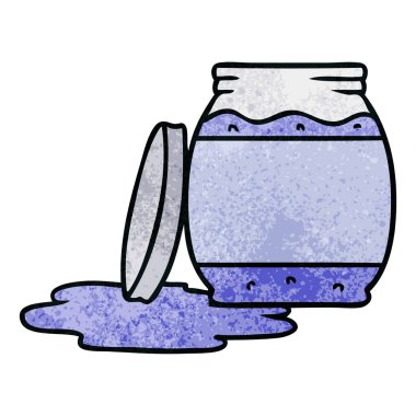 dokulu karikatür doodle çilek reçeli