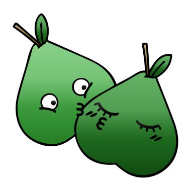 Degrade gölgeli karikatür armut