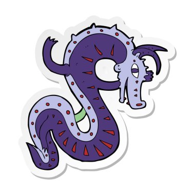 etiket bir Sakson ejderha karikatür