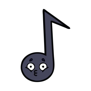 bir nota sevimli çizgi