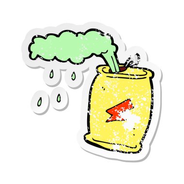 bir çizgi film fizzing soda Retro sıkıntılı etiket olabilir