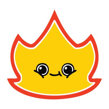 düz renk retro karikatür bir ateş