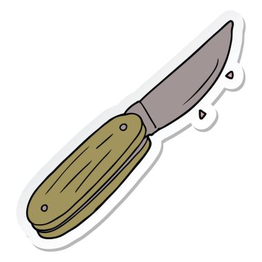 bir karikatür bıçak katlama etiket