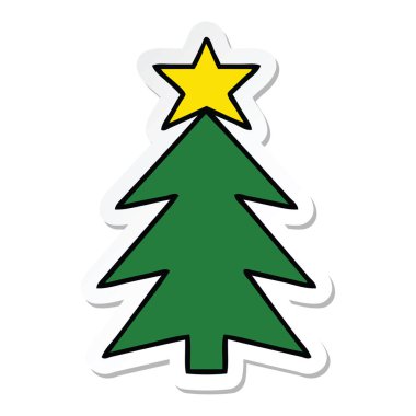 sevimli çizgi Noel ağacı Sticker