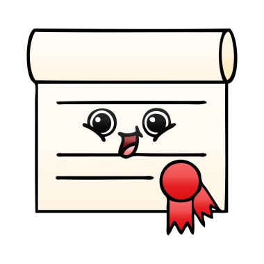 Degrade gölgeli karikatür sertifika