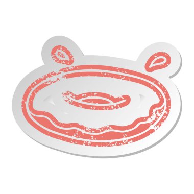 bir buzlu yüzük donut sıkıntılı eski çizgi film etiketi