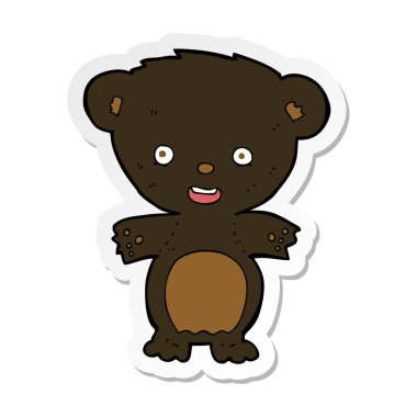 etiket bir çizgi film siyah ayı