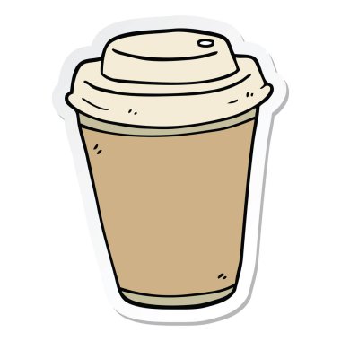 etiket bir karikatür paket kahve Kupası