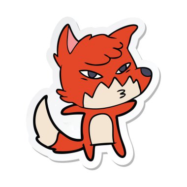 etiket akıllı karikatür tilki