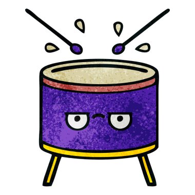 Retro grunge doku karikatür davul