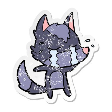 bir çizgi film ağlayan kurt sıkıntılı etiket