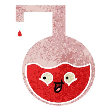 Retro illüstrasyon tarzı çizgi film bilim deneme 