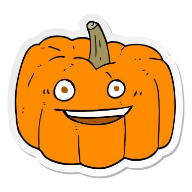 etiket bir karikatür Cadılar Bayramı Balkabağı