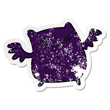 sıkıntılı etiket karikatür kawaii şirin yarasa