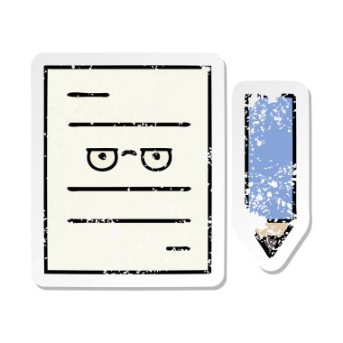 sevimli çizgi test kağıt sıkıntılı etiket