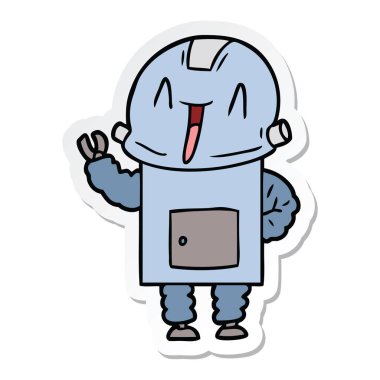 bir çizgi film robot Sticker