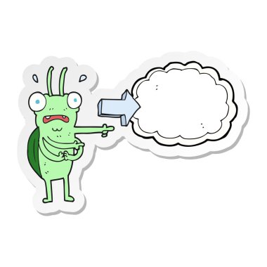 etiket işaret eden bir karikatür hata