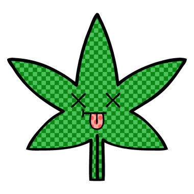 çizgi roman tarzı çizgi film marihuana yaprağı